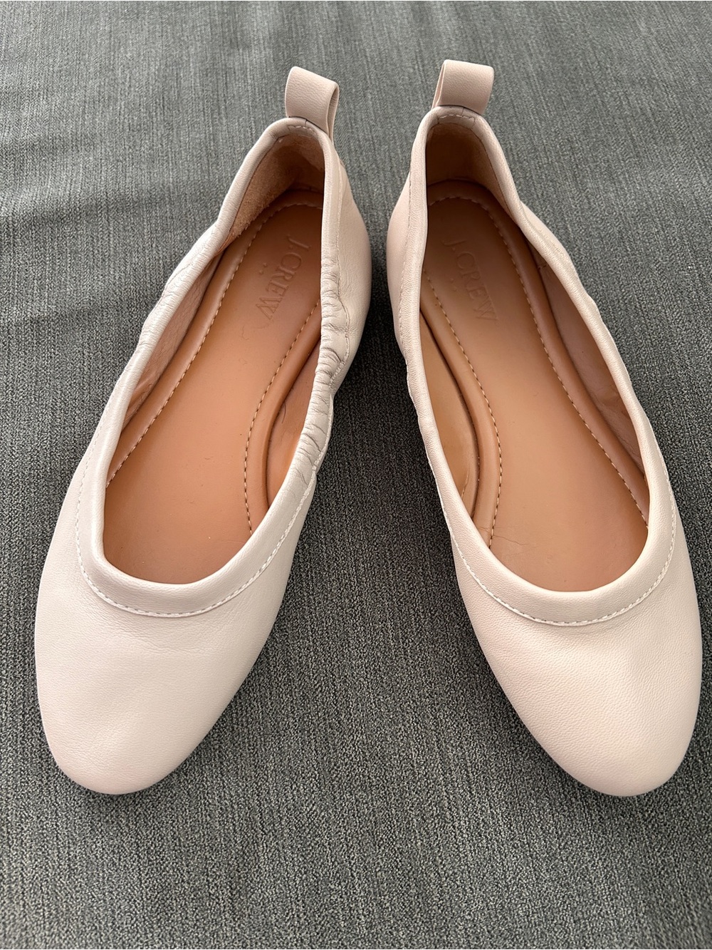 Like New J. Crew Factory Leather Ballet Flats - Cream - Size 6